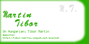 martin tibor business card
